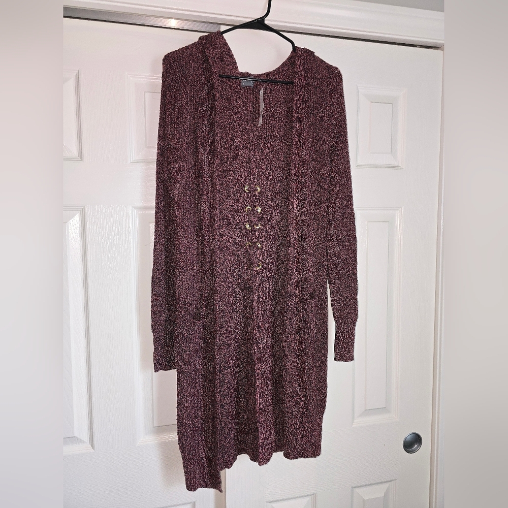 Knit Hooded Cardigan